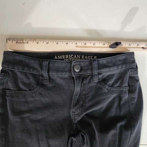 American Eagle Outfitters Skinny Jeans Size 2 Black Jeggings - Picture 5 of 13